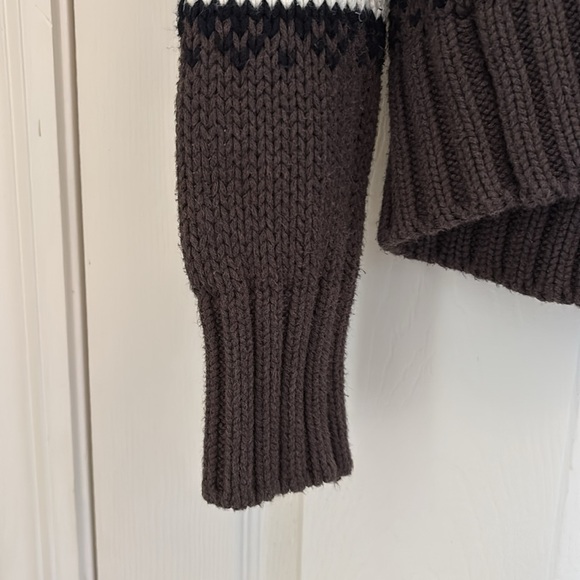 Chunky Burgess Brown and white Cardigan sweater size small - Picture 6 of 6